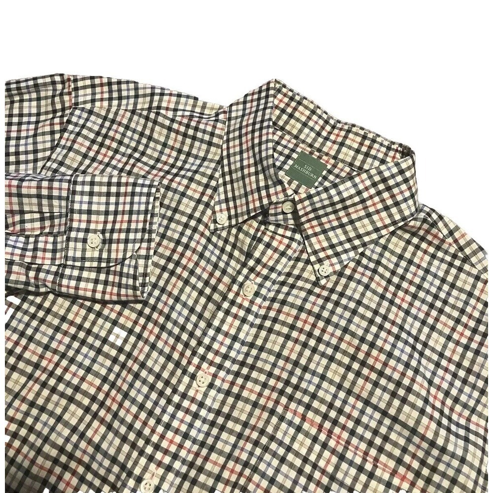 Sid Mashburn Long Sleeve Button Up Shirt Size Large Multicolor Gingham Check